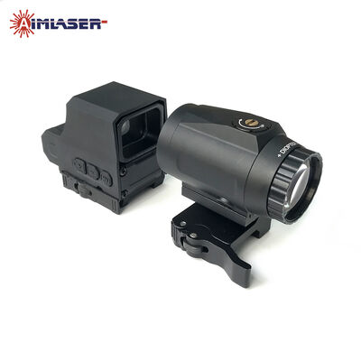 AIMLASER ชุดเล็งอาวุธแบบโฮโลแกรมและแว่นขยาย 3 เท่า สำหรับยุทธวิธีทางทหารและการป้องกัน