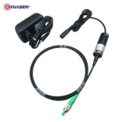 โมดูลเลเซอร์ไดโอดแบบ Single-Mode Fiber-Coupled 638nm 30mW พร้อม Fiber Core 4µm, ขั้วต่อ FC/PC, ไดรเวอร์ และอะแดปเตอร์แปลงไฟ